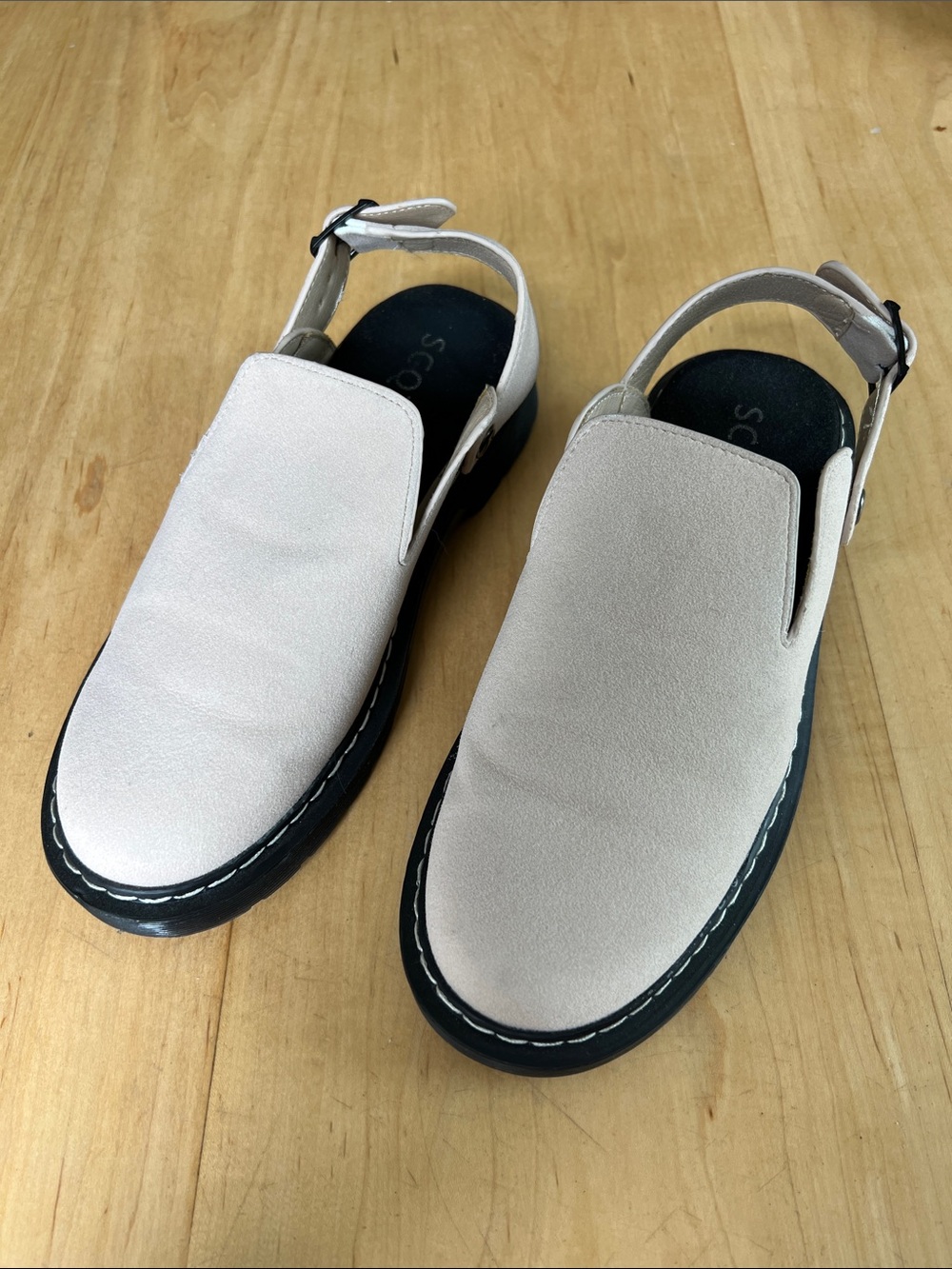 Casual Slingback Loafers in Light Beige